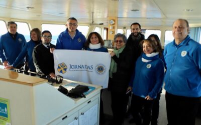 BANDERA DE LAS JORNADAS FLAMEARA POR EL ESTRECHO DE MAGALLANES